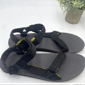 Men's Teva Original Universal Black Suede Strap And Footbed Sandal Size 13